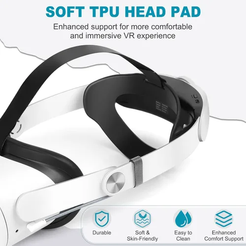 Vista 3 de Hurra Head Strap with Battery for Oculus Quest 2, 10000mAh Fast Charging Battery Pack Extend 8H Playtime, Counter Balance Adjustable Elite Strap