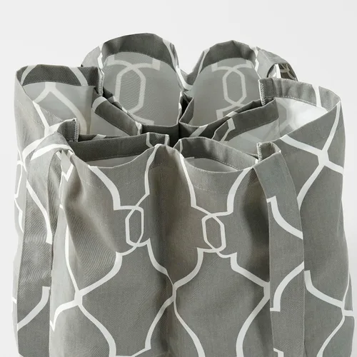 Vista 7 de HPD Half Price Drapes Bolsas de compras reutilizables para comestibles, paquete de 2 bolsas de algodón ligeras PRCT-GB81602-ST, Aiden Geometric