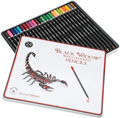 Vista 8 de Lápices de colores Black Widow para adultos, perfectos para libros de colorear