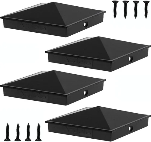 Vista 14 de Azdele Tapas de aluminio piramidal de 4 x 4 para postes nominales de madera de 4 x 4 pulgadas (verdadero 3.5 x 3.5 pulgadas), con superficie