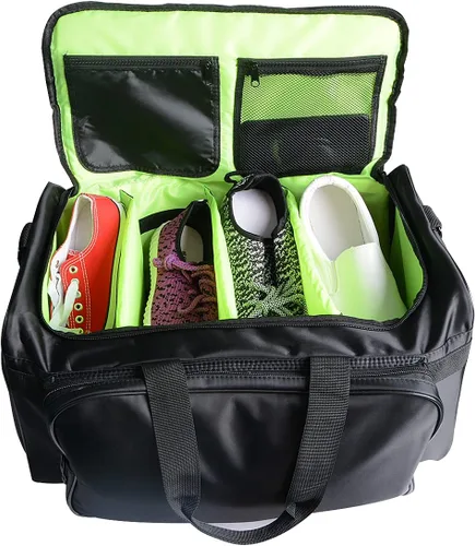 Vista 3 de Bolsa de tenis, bolsa de lona, bolsa de entrenamiento de gimnasio, bolsa de viaje para hombre, Negro -, Bolso grande de la zapatilla