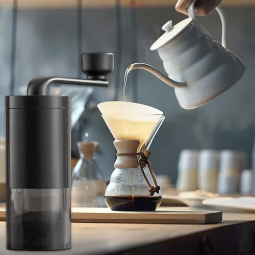 Vista 7 de Molinillo de café manual, molinillo de café portátil de mano, molinillo de café de rebabas cónicas con manivela, molinillos de espresso de rebabas