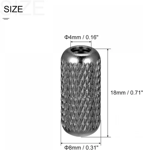 Vista 2 de uxcell Hebilla de cordón de metal 0.315 x 0.709 in latón sin lazo tensor moleteado gris oscuro 10 piezas, Gris-oscuro