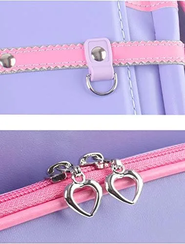 Vista 7 de randoseru ransel bolsos escolares japoneses de lujo para niños niñas gran capacidad Senior PU cuero ligero mochila, Cereza, Viajar