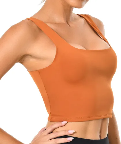 Vista 3 de Colorfulkoala Camisetas sin mangas con cuello cuadrado para mujer, sin mangas, con tirantes y doble forro