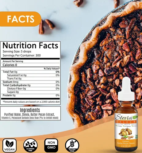 Vista 6 de Stevia Drops Vanilla, Irish Cream & Butter Pecan Stevia Select Keto Coffee - Paquete de sabores de stevia sin azúcar (3)