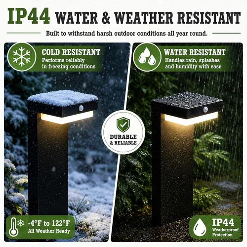 Vista 7 de Luces solares de sendero - Luces solares para pasarela para exteriores - Sensor PIR y dos modos de iluminación - Batería recargable que dura hasta