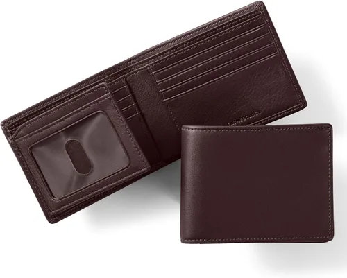 Vista 12 de Leatherology Billetera plegable de cuero para hombre con solapa para Negro Onyx