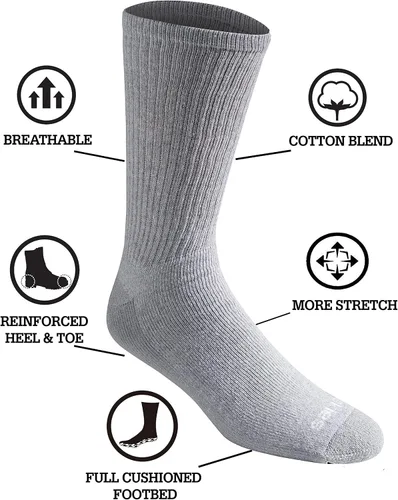 Vista 2 de Dickies Paquete múltiple de calcetines acolchados de mezcla de algodón para hombre 18 y 36 pares