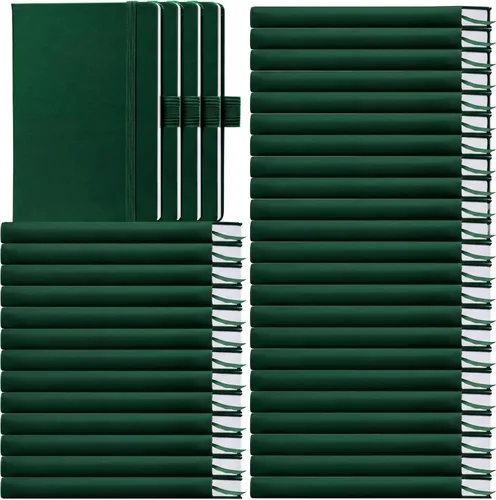 Vista 19 de Laumoi Paquete de 40 cuadernos de bolsillo, tamaño A6, mini diario de tapa dura, cuadernos forrados de cuero PU de 3.5 x 5.5 pulgadas, bloc de notas