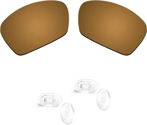 Vista 15 de Eye Opening Stuff Lentes de repuesto polarizadas y almohadillas de nariz compatibles con gafas de sol Oakley Plaintiff OO4057 Dorado