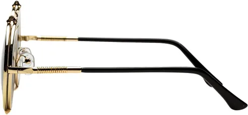 Vista 8 de Dollger Gafas de sol redondas para hombres y mujeres, estilo retro steampunk de los años 90