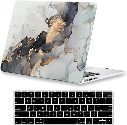 Vista 8 de Compatible con Funda para MacBook Air de 13 Pulgadas con Diseño de Cocodrilo 2021 2020 2019 2018 M1 A2337 A2179 A1932, Texturizada Elegante Lujosa