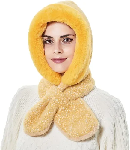 Vista 15 de Gorros de invierno para mujer, pasamontañas, bufanda, para clima frío, conjunto para mujer, gorro con capucha