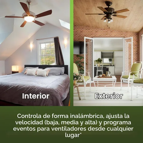 Vista 3 de Enbrighten Z-Wave Plus Controlador de ventilador, funciona con Alexa, Google Assistant, compatible con 3 vías, requiere ZWave Hub