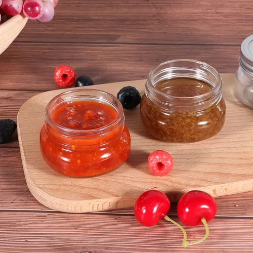 Vista 7 de BETROME Tarros Mason de 4 onzas, paquete de 24 tarros de vidrio de 4.1 fl oz con tapas de boca regular, tarros de vidrio para almacenamiento