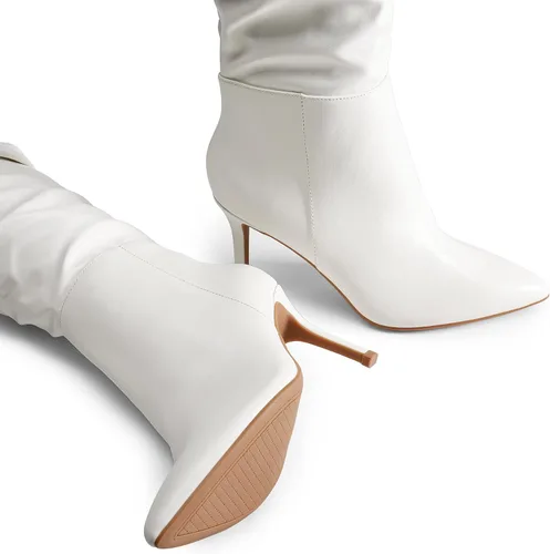 Vista 4 de DREAM PAIRS Botas de tacón alto para mujer, por encima de la rodilla, con punta alta hasta el muslo, tacón de aguja, botas sexis largas para otoño