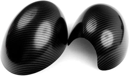 Vista 38 de Cubierta de espejo retrovisor lateral compatible con Mini Cooper R50-R53 DC01 Black Jack ABS - Tapa de espejo exterior adhesiva para Gen 1 R50 R53