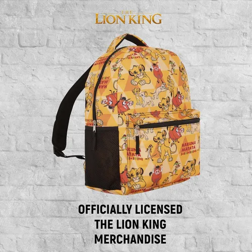 Vista 6 de Disney The Lion King - Mochila para niños, Hakuna Matata Adventure, Simba, Mufasa, cicatriz, timón y Pumbaa, mochila para niños, niñas, niños