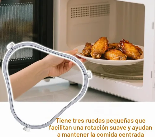 Vista 6 de Anillo de soporte de plato giratorio de microondas W11252182 de 7.48 pulgadas para Whirlpool con rodillos, 8206227 para horno de microondas, bandeja