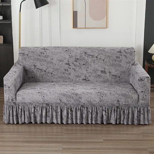 Vista 14 de MIPOPS Funda de sofá estampada elástica para sillón, fundas con patrón con falda lavable, protector de muebles de elastano para sala de estar