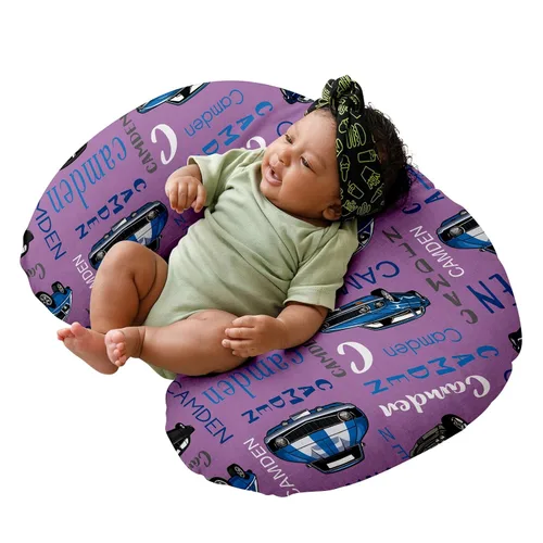 Vista 17 de Funda de almohada de lactancia personalizada con patrón de automóvil, funda de almohada para lactancia materna para biberón o lactancia materna