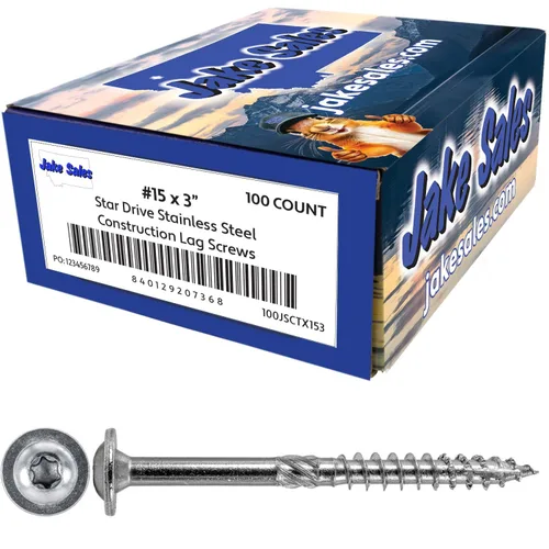 Vista 49 de Jake Sales Tornillo de retraso de construcción #14 x 1 - Tornillo de retraso estructural resistente con accionamiento Torx/Star Drive