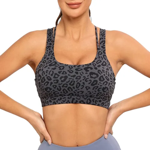 Vista 2 de Running Girl - sujetador deportivo para mujer, con tirantes acolchados y espalda cruzada, para yoga, de soporte mediano y con copas extraíbles