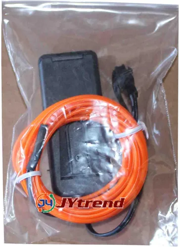 Vista 2 de Luces de neón Jytrend 9 pies, cable luminoso led Neon El Wire con paquete de baterías, Anaranjado