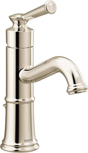 Vista 18 de Moen Belfield Grifo de Lavabo de Baño de Una Manija en Níquel Cepillado con Ensamble de Desagüe y Placa de Cubierta Opcional, 6402BN