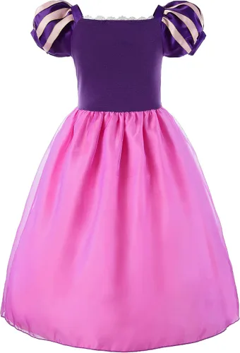 Vista 3 de JerrisApparel Disfraz de princesa para niñas, vestido de fiesta de Halloween con accesorios
