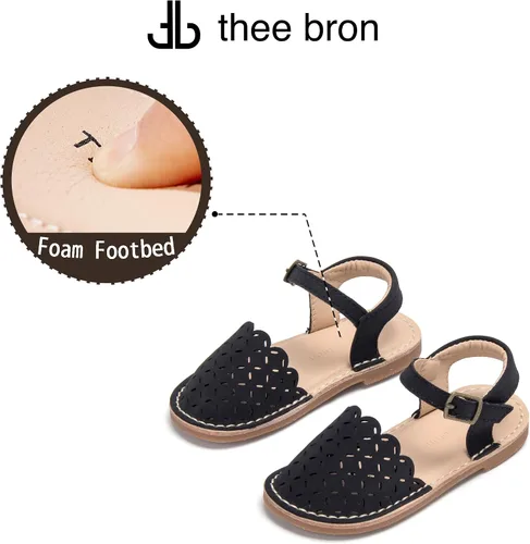 Vista 99 de THEE BRON Sandalias cómodas para niñas, zapatos para niños, sandalias rellenas