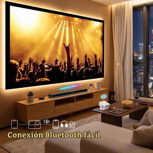 Vista 5 de Mini proyector portátil giratorio con enfoque electrónico y Auto Kyestone