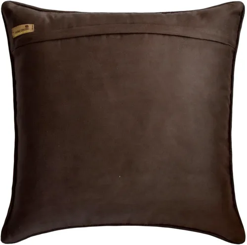 Vista 3 de The HomeCentric Funda de almohada decorativa marrón de 12 x 12 pulgadas, fundas de almohada de piel sintética con textura y almohadas sólidas