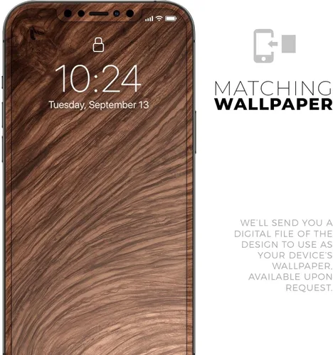 Vista 6 de DesignSkinz Kit de calcomanías de cuerpo completo compatible con iPhone 15 Plus, madera natural de lujo V3