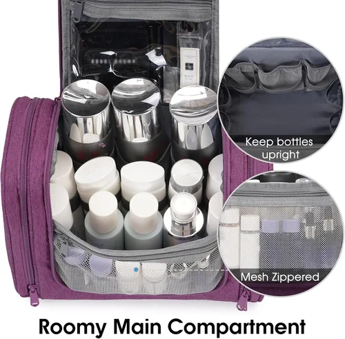 Vista 5 de Bolsa de Aseo Colgante Narwey para Mujeres, Organizador de Maquillaje de Viaje, Bolsa de Artículos de Aseo para Cosméticos, Accesorios Esenciales