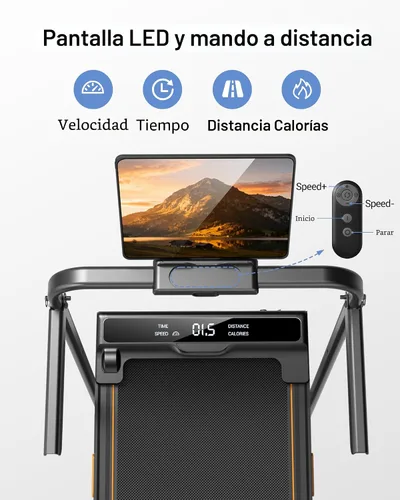 Vista 4 de 16% Incline Walking Pad Treadmills for Home Small, 4-in-1 Under Desk Treadmill with Handles, Foldable Treadmill with 2.5 HP Quiet Brushless, 330 LBS