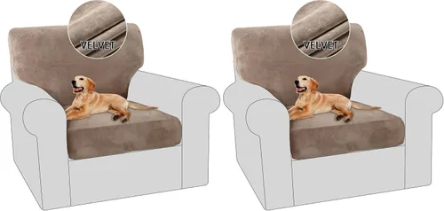 Vista 19 de PrinceDeco Fundas para sillas de terciopelo de varias piezas, fundas de cojín para sofá, fundas de cojín lavables, fundas de cojín de asiento