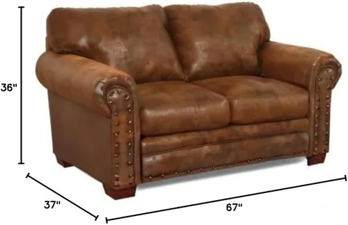 Vista 3 de American Furniture Classics Sofá biplaza de microfibra Buckskin en marrón