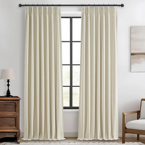 Vista 56 de Cortinas y Drapeados Modernos con Pliegues Pellizco Rosa Bebé de 84 Pulgadas de Largo, Juego de 2 Paneles para Sala de Estar, Cortina de Ventana