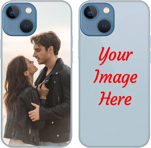 Vista 9 de Funda de teléfono con foto personalizada para iPhone 13 Mini, imagen/texto personalizados, funda negra delgada y suave, regalo único de nicho