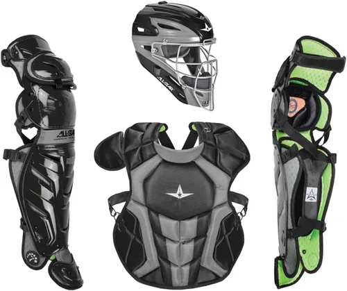 Vista 3 de All-Star Eje S7 de 9 a 16 años – Kit de equipo de captura de béisbol (incluye casco, protector de pecho, protectores de piernas), cumple con NOCSAE
