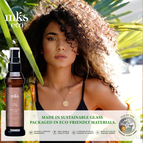 Vista 5 de MKS eco Oil - Elixir de peinado para el cabello, aceite de argán marroquí, aceite de semilla de cáñamo, hidrata y nutre el cabello, controla