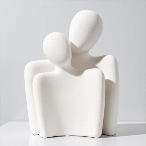 Vista 6 de Estatuas de pareja abrazada de Katoonx, figurilla de amantes de cerámica, personajes abrazados