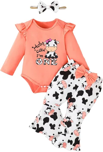 Vista 8 de Traje de primer cumpleaños para niña - Holy Cow I'm One