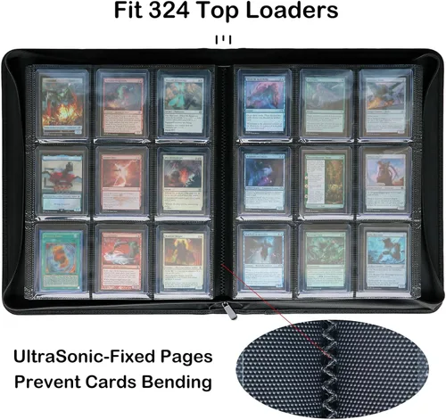 Vista 2 de Carpeta de carga superior, capacidad para más de 300 cargadores superiores, álbum de almacenamiento de tarjetas con cargador superior de 9