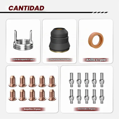 Vista 3 de Bestarc Blow Back Plasma Cutter Antorcha Consumibles, 23pcs Kit de antorcha