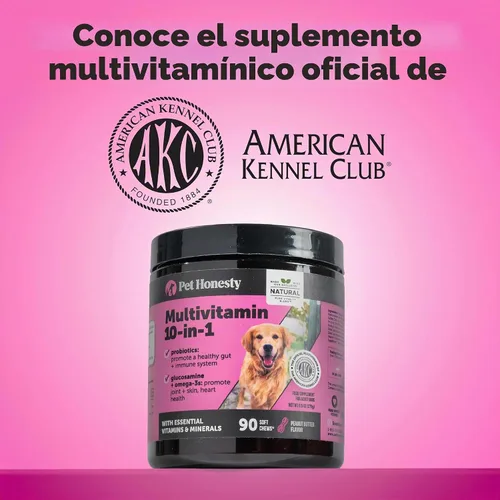 Vista 7 de Probióticos digestivos para perros + suplemento multivitamínico suave 10 en 1 para masticar paquete virtual – Vitaminas para perros, probióticos