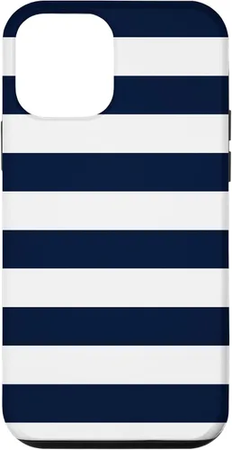 Vista 16 de Azul marino blanco rayas geométricas femeninas rayas preppy rayas caso para iPhone 17