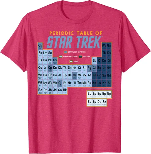 Vista 21 de Star Trek Camiseta de mesa periódica de la serie original, Negro, S